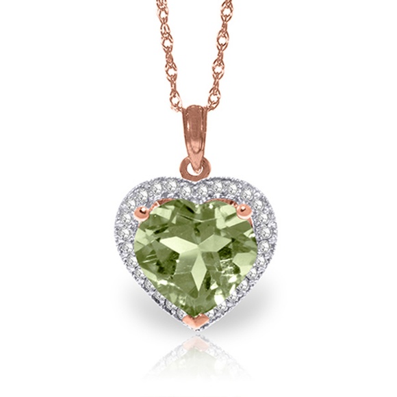 Galaxy Gold Products Jewelry - NATURAL DIAMONDS & GREEN HEART AMETHYST